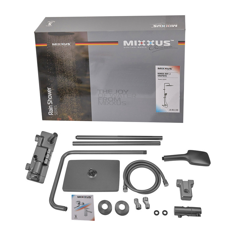 Душова колона зі змішувачем Mixxus Premium Ronda 009-J Graphite (колір графіт) (MI8387)   ( 20820 ) Харків - фото 6