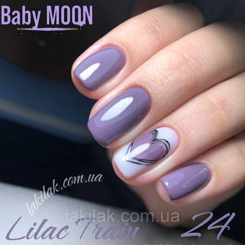 Гель-лак BABY MOON Lilac Train №24 пастельний фіолетовий, 6 мл Херсон - фото 1
