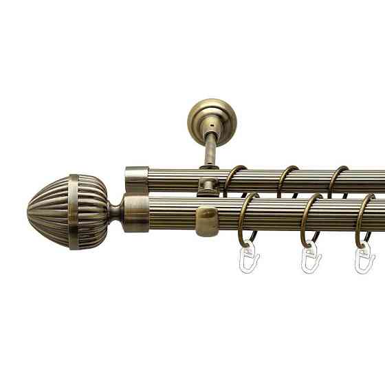 Карниз Orvit Одеон металевий дворядний відкритий рифлена труба кільце металеве Антик 25\19 мм 300 см Львов