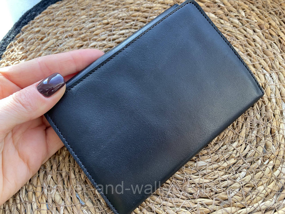 Тонкий чоловічий портмоне для паспорта та автодокументів з натуральної шкіри з тисненням марки авто Puos Київ - фото 2