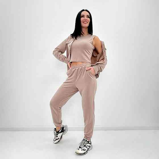 Женский трикотажный костюм тройка 