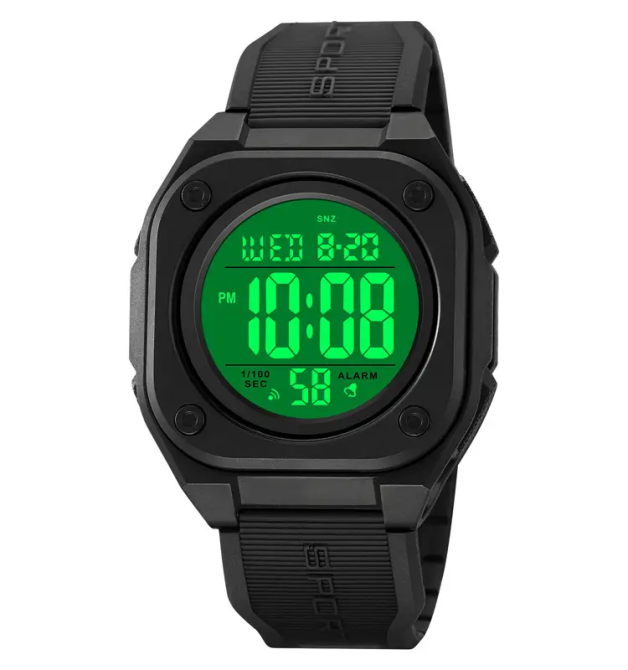 Годинник чоловічий наручний спортивний Skmei 2160 (Чорний з білим циферблатом) Київ - фото 3