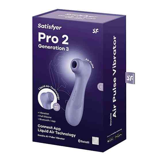 Вакуумний кліторальний стимулятор Satisfyer Pro 2 Generation 3 with Liquid Air Connect App Lilac Sex Aura Київ