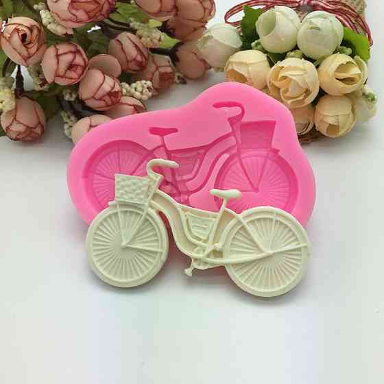 Молд силиконовый Велосипед 88 на 59 мм розовый Киев