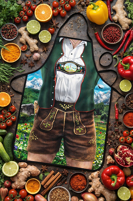 Фартух з приколом Баварський костюм 75 на 60 см різнобарвний Київ - фото 5