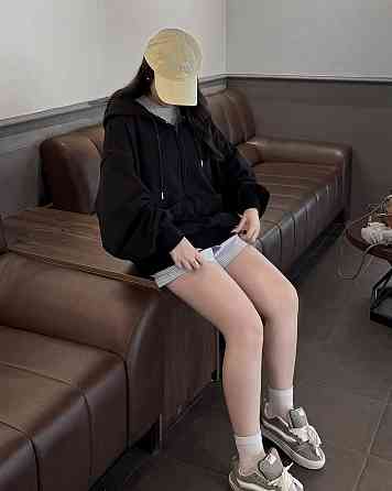 Женское теплое оверсайз худи на молнии трехнитка на флисе Черный Одесса