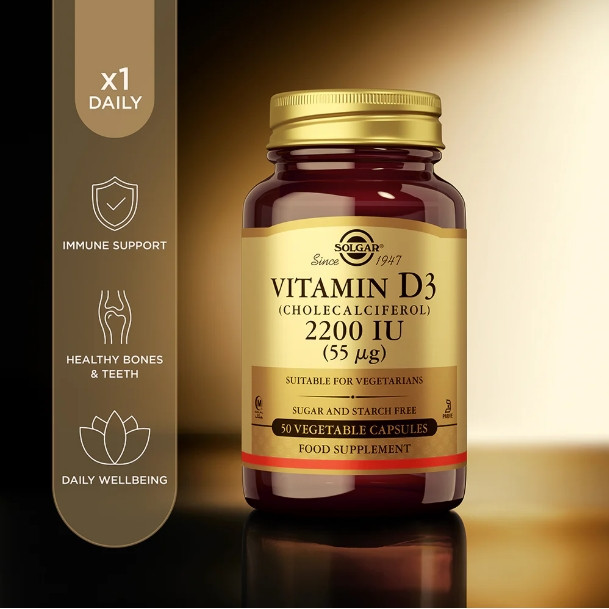 Вітамін Д3 (холекальциферол) Solgar Vitamin D3 2200 МЕ 50 капс Київ - фото 2