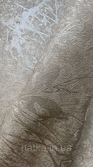 Шпалери метрові вінілові на флізеліні A.S.Creation Sylvana 1.06x10 листя штукатурка коричневе срібло 79125-2 Київ - фото 3
