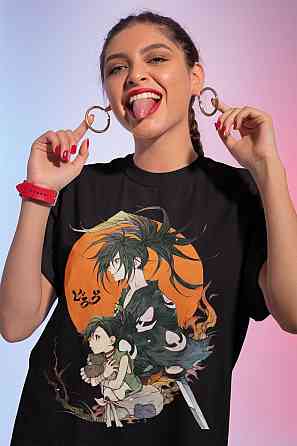 Футболка для мальчика аниме Хйаккимару Дороро Аниме Манга оверсайз (рост от 165 до 180 ) Черний AnimeJ0542m Днепр