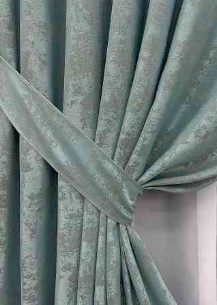 Комплект готових штор VR-Textil Жакард Sultan XO № 1148ш Бірюзово-сірий 100х290 см 2 шт (31-992) Київ