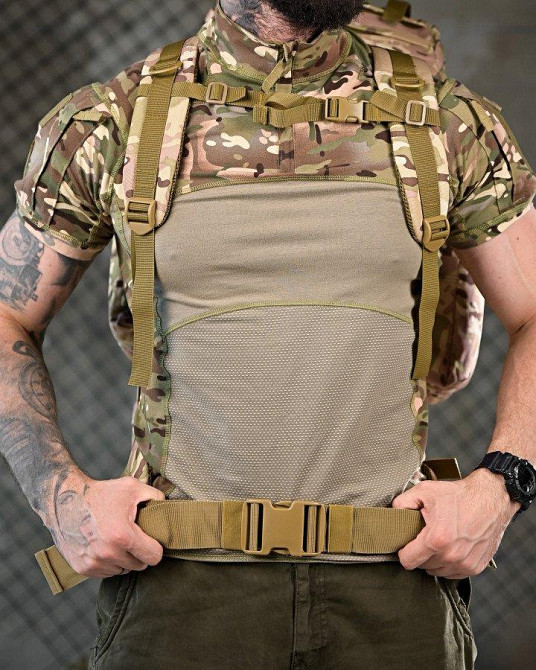 Тактичний рюкзак із металевим каркасом на 100 літрів. Каркасний рюкзак мультикам РП7467 Одеса - фото 4