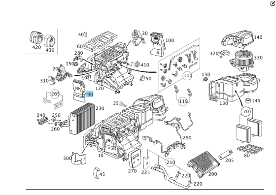 Mercedes-Benz  A2038300740 Повітряний канал вентиляції для ніг зліва C-class W203 G-class W463 C-class S203 CL203 Sportcoupe CLC C203 Одесса