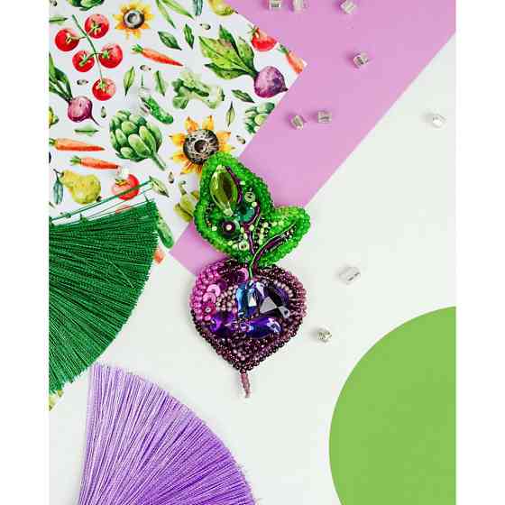 Набір для вишивання бісером прикраси "Бурячок" AD-231 на натуральному полотні Вінниця