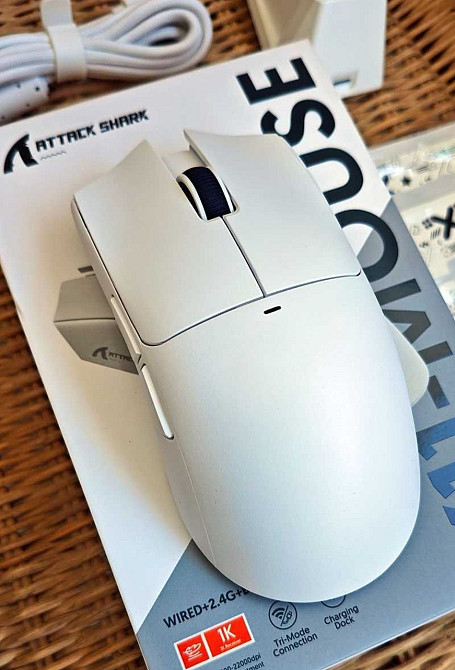 Мишка ATTACK SHARK X11 біла, 65 годин на одному заряді. Киев - изображение 6