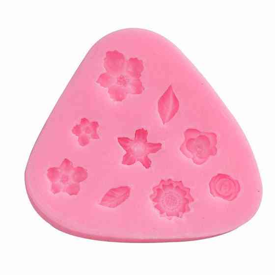 Молд маленький Цветочки 80 на 75 мм розовый Киев