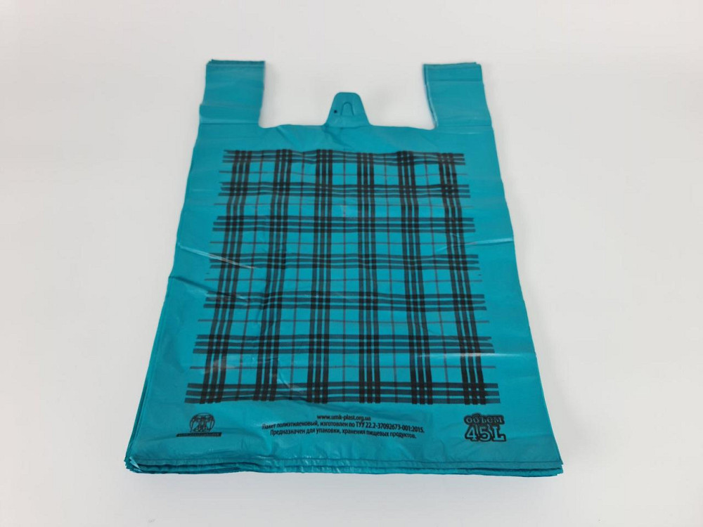 Пакет 40х60 "Клітка" Бірюза (50 шт.) Харків - фото 2