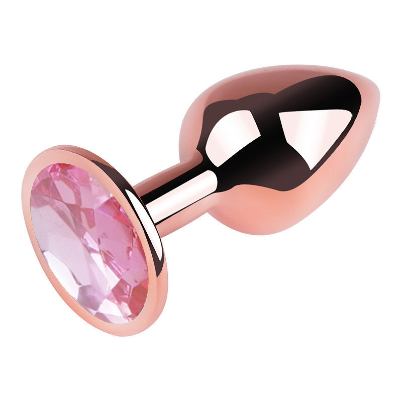 Анальная пробка с кристаллом EGZO - Rose Gold Round Plug Pink size S Sex Aura Киев - изображение 3