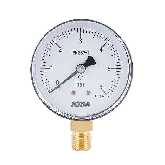 Манометр Icma 1/4" 0-10 барів, нижнє під'єднання No244 Київ