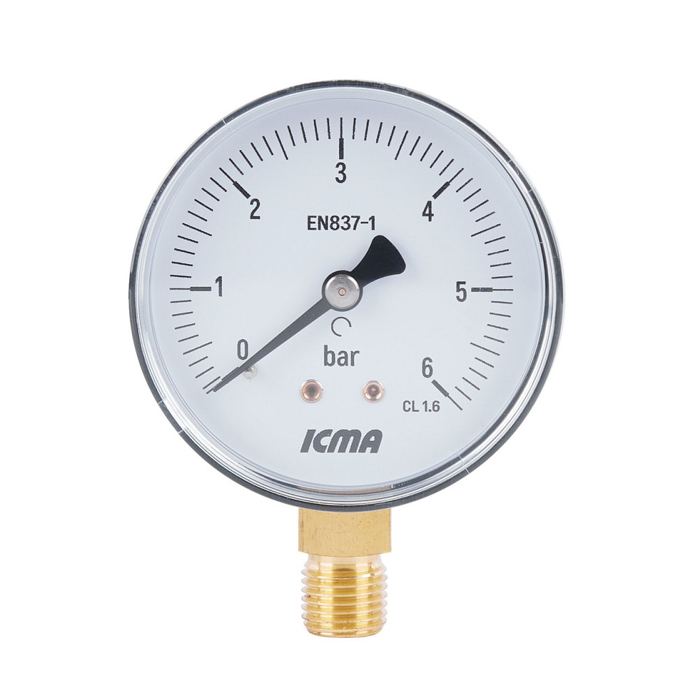 Манометр Icma 1/4" 0-10 барів, нижнє під'єднання No244 Київ - фото 1