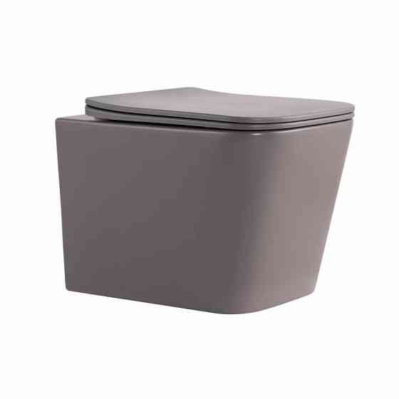 Унитаз подвесной Qtap Tern Ultra Quiet 520×345×325 мм, Stone grey, с сиденьем Slim Duroplast / Soft-close / Quick Release Киев