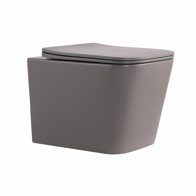 Унитаз подвесной Qtap Tern Ultra Quiet 520×345×325 мм, Stone grey, с сиденьем Slim Duroplast / Soft-close / Quick Release Киев - изображение 1