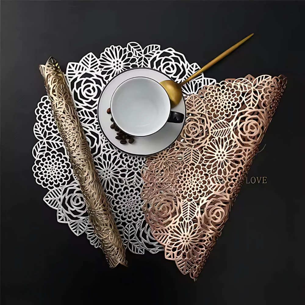 Сервировочная салфетка круглая под горячее, коврик сервировочный розово-золотистый набор 2 шт Каменец-Подольский - изображение 2