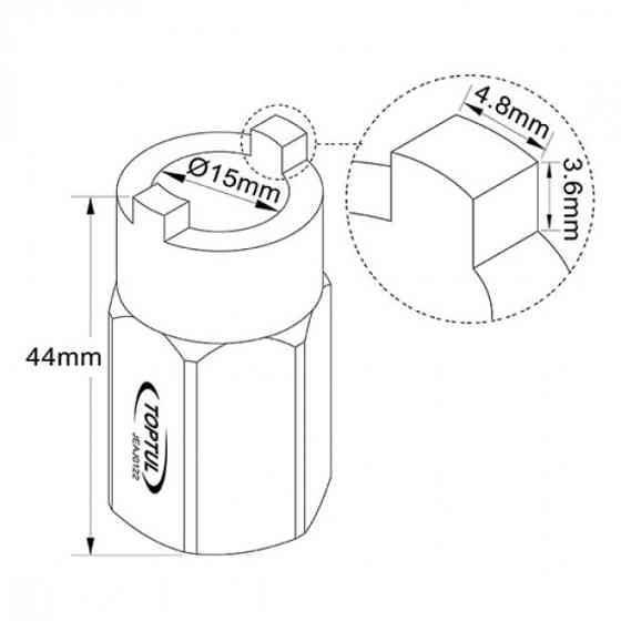 Головка для розбирання стійок 22мм VW, AUDI TOPTUL JEAJ0122 Вінниця