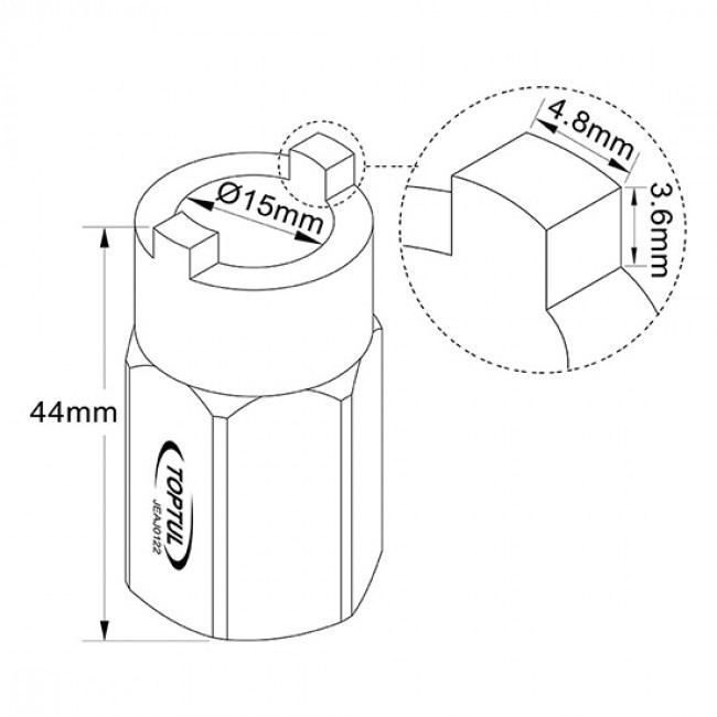Головка для розбирання стійок 22мм VW, AUDI TOPTUL JEAJ0122 Вінниця - фото 2
