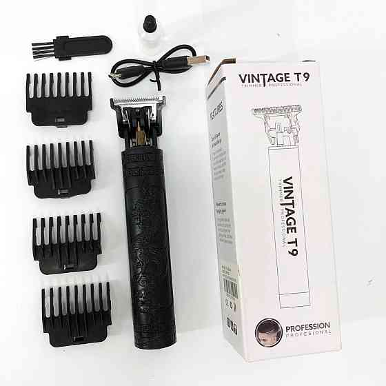 Машинка для стрижки волосся Vintage T9-2 BLACK AV-462 4 насадки Київ