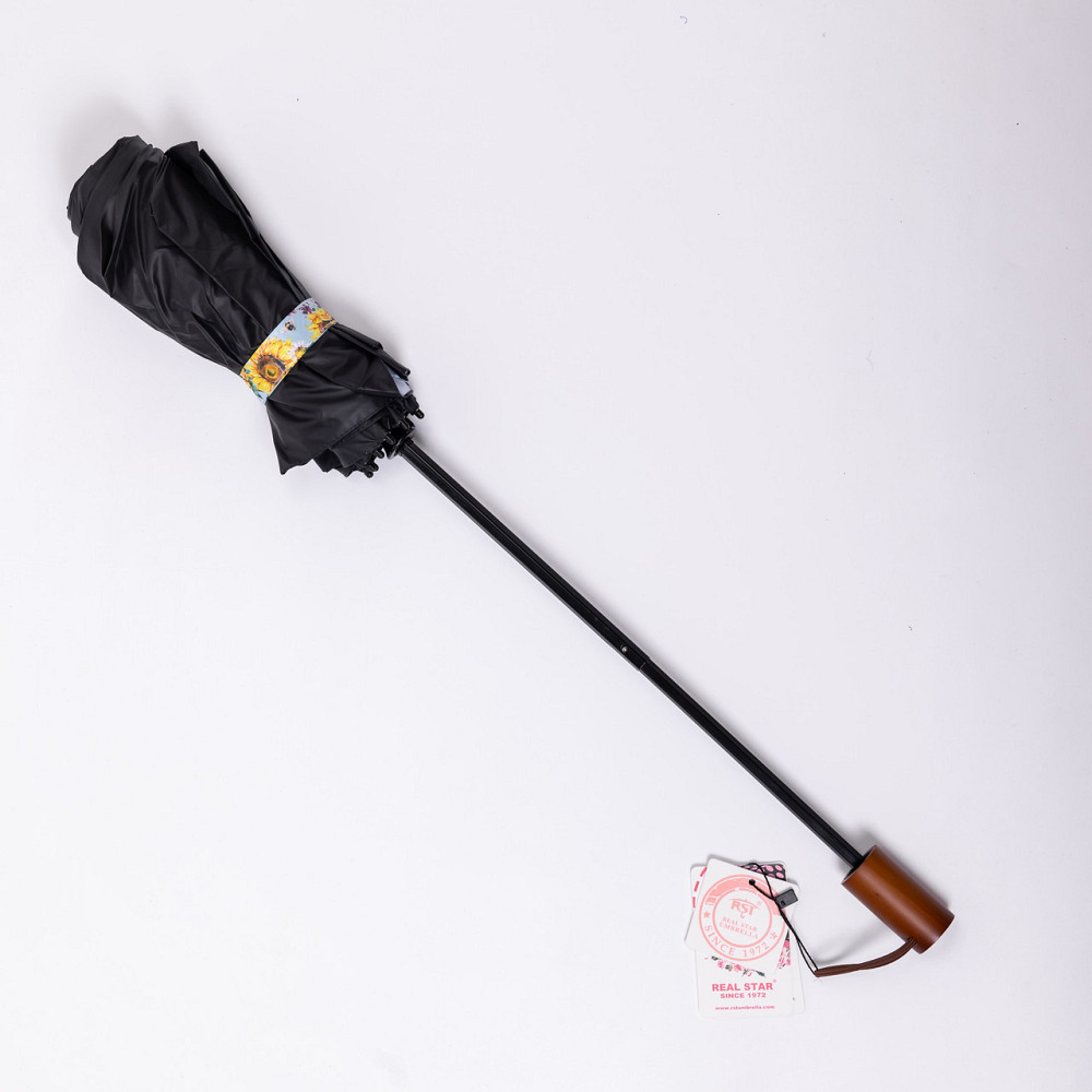 Парасолька механічна елегантна з принтом міцна надійна з поліестеру діаметр 100 см Жовтий HP-23-14Y Коломыя - изображение 3