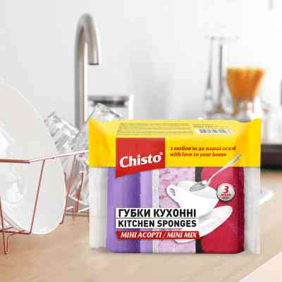 Губки кухонные Chisto Мини Ассорти 3 шт. (4823098415114) Винница