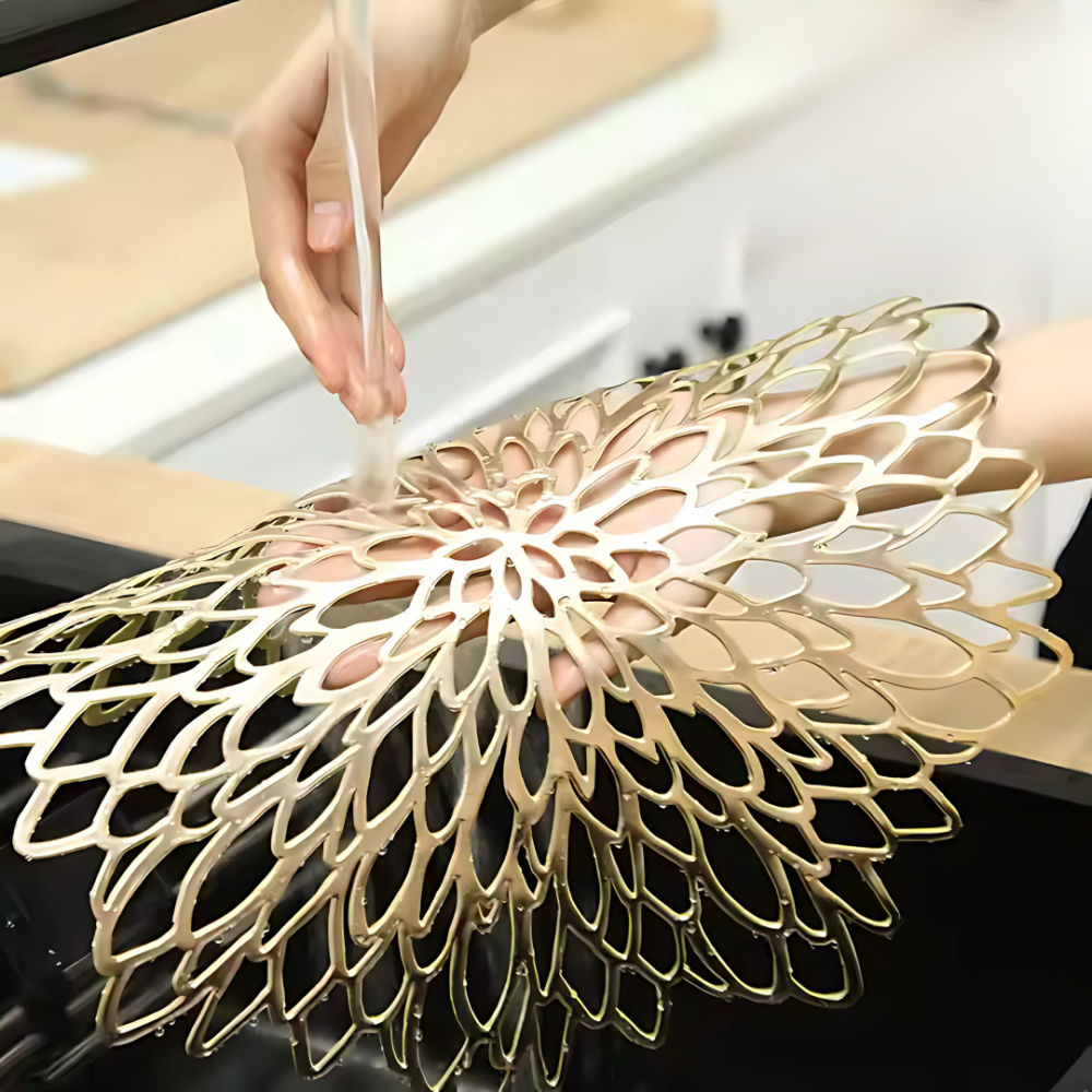 Сервировочная салфетка фигурная под горячее, коврик сервировочный серебристый набор 2 шт Каменец-Подольский - изображение 4