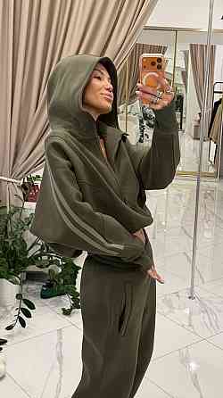 Жіночий стильний костюм із лампасами з якісної турецької тканини Хакі, 42/44 Одеса