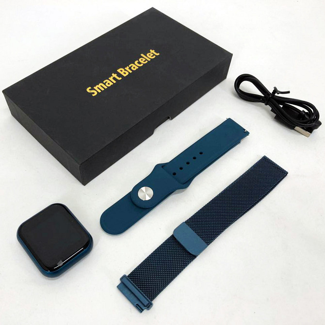 Smart Watch T80S, два браслета, температура тела, давление, оксиметр. Цвет: синий LI-33 Львов - изображение 10