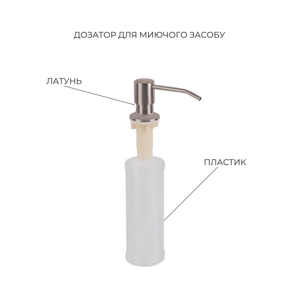 Комплект Lidz Handmade H7843 Мойка для кухни с двумя чашами интегрированная Brushed в комплекте с дозатором + Lidz K01G Корзина Киев - изображение 6