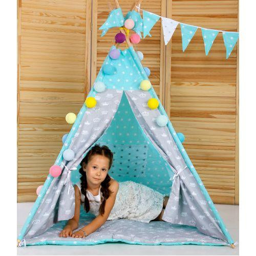 Вигвам Хатка комплект Королевский мята со стеганным ковриком Киев - изображение 1