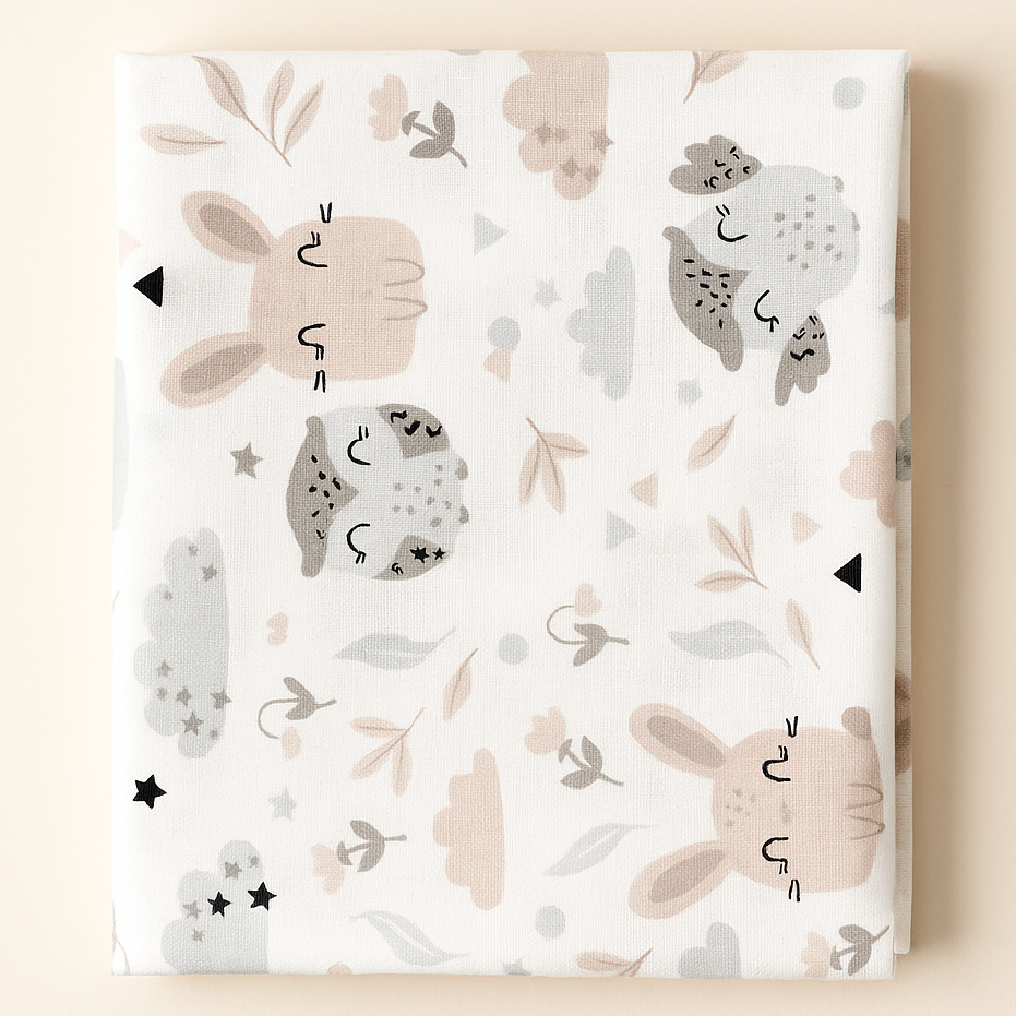 Ситцева пелюшка для малюків 100*80 см бавовна в пологовий будинок BST бежево-сірий Кривий Ріг - фото 1