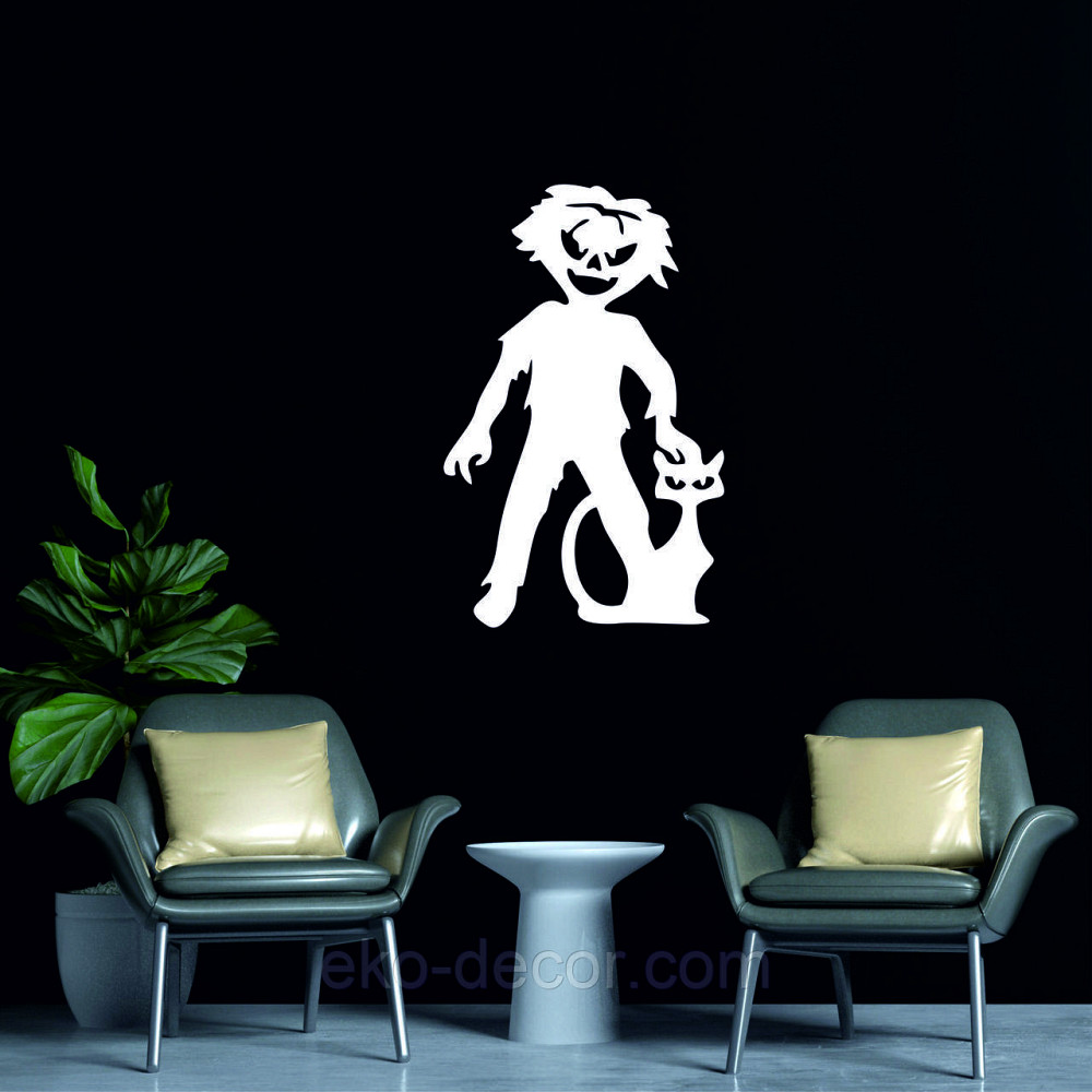 Декоративне настінне Панно «Сілует дітей. Гелловін», Декор на стіну 70*44 см, Білий Київ - фото 4