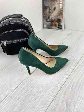 Туфлі жіночі S.S зелені еко-замша каблук 9см 36р.-23см 38р.-24.5см (EK-51 2752) Коломыя