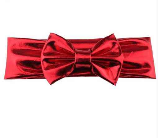 Блискуча червона дитяча пов'язка - окружність 38-44см, бант 10см Київ