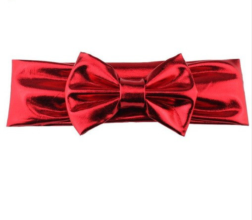 Блискуча червона дитяча пов'язка - окружність 38-44см, бант 10см Київ - фото 1