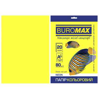 Папір Buromax А4, 80g, NEON yellow, 20sh (BM.2721520-08) Вінниця