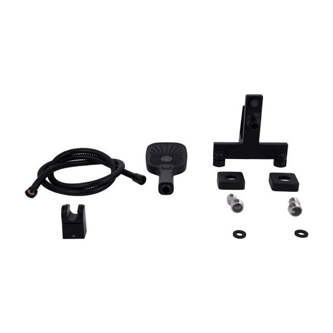 Змішувач для ванни з душовим гарнітуром Qtap Gemini QTGEM259BLM45682 Black Matt Харків - фото 7