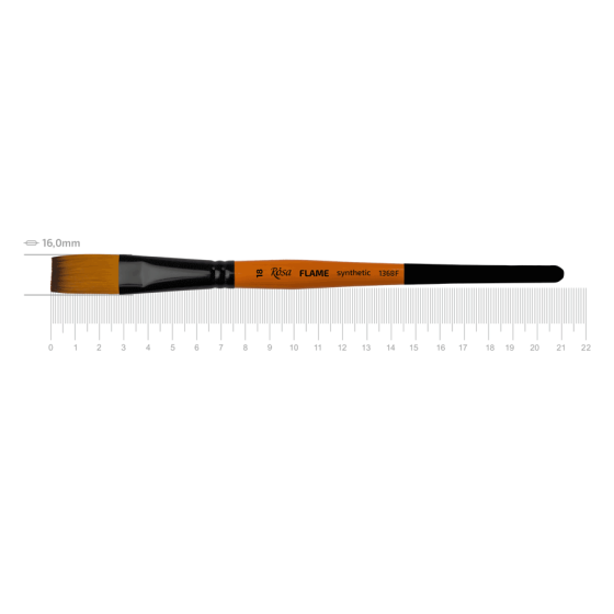 Пензель синтетика плоска FLAME 1368F №18 коротка ручка ROSA Київ