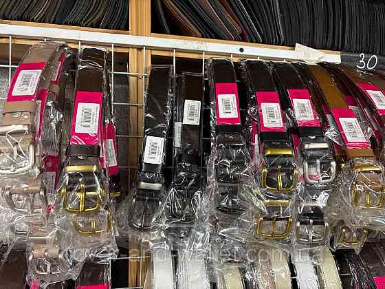 Коричневый кожаный женский ремень с золотистой пряжкой 30 мм PS Leather Киев