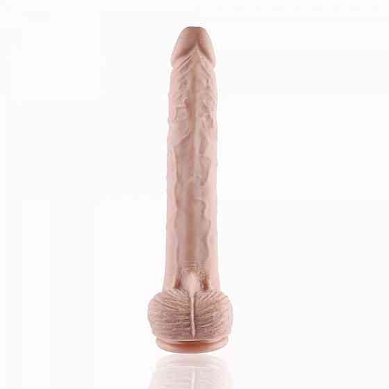 Фалоімітатор 11.8″ з вібрацією для секс-машин Hismith Silicone Dildo with Vibe, KlicLok, пульт ДК Sex Aura Київ