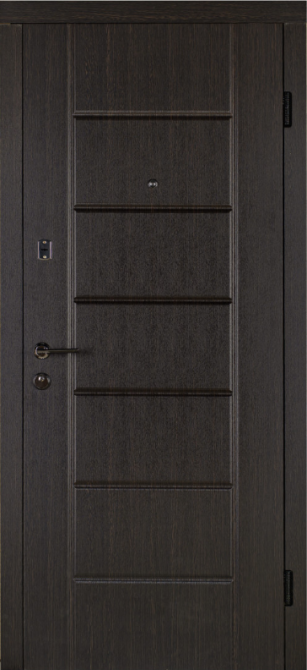 Дверь входная Наши Двери РУБЕЖ Б-287(443) ПВХ Венге горизонт темный 960х2040 мм Киев - изображение 1