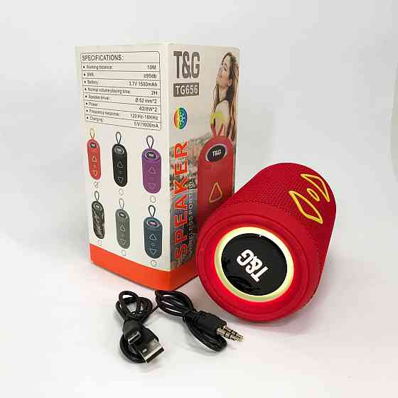 Переносна колонка для вечірки TG656, Колонка з динамічним led підсвічуванням Bluetooth музична IG-10 Львів