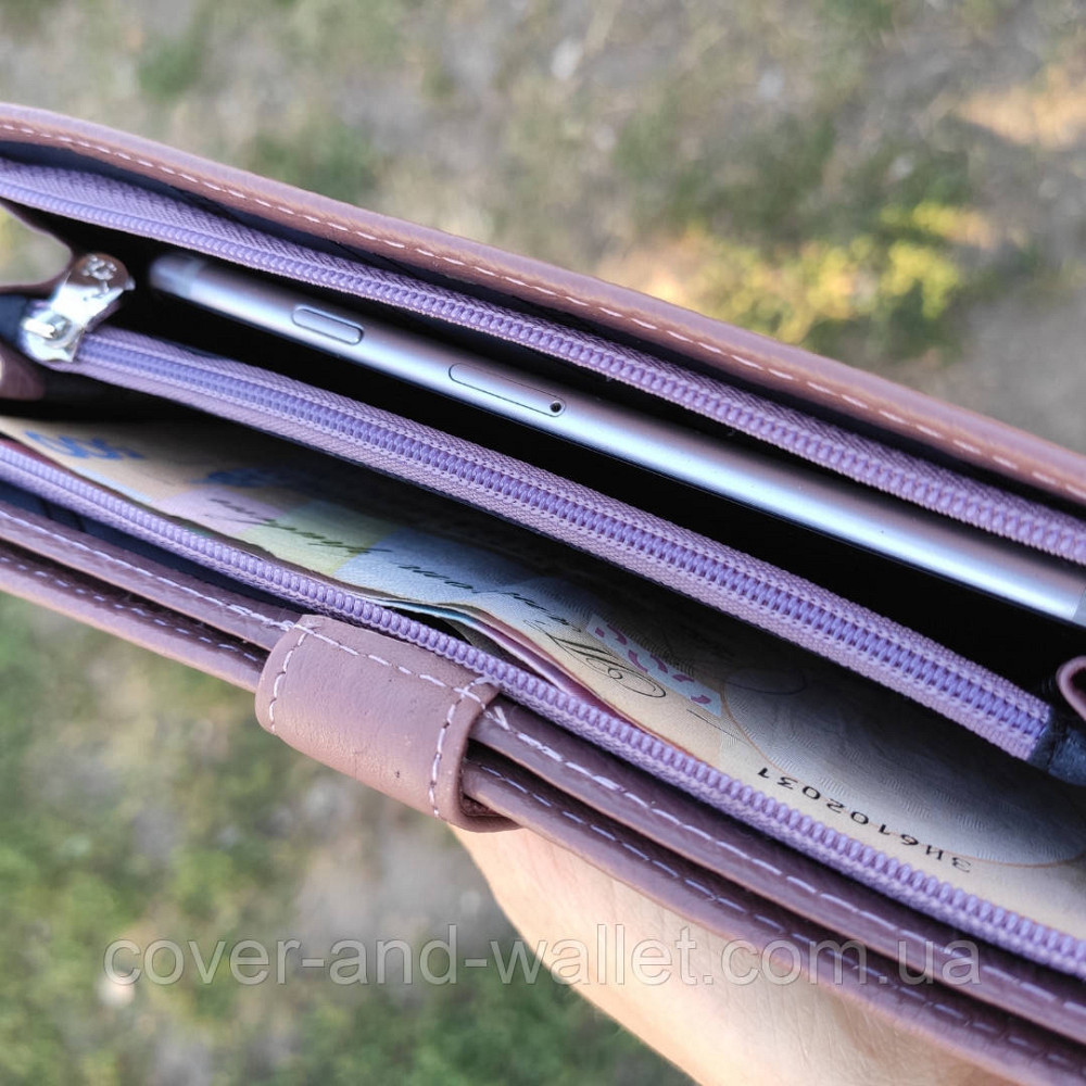 Стильный модный женский кошелек на кнопке и молнии из натуральной кожи Marco Coverna MC 031-950 Киев - изображение 8