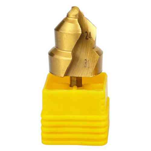 Ступенчатое сверло 24-31мм для PPR труб и восстановления фитингов, титан Вінниця